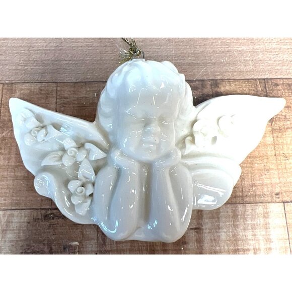 RARE Ganz Vintage Ceramic Angel Cherub Ornament With Decorative Wings - Picture 1 of 3